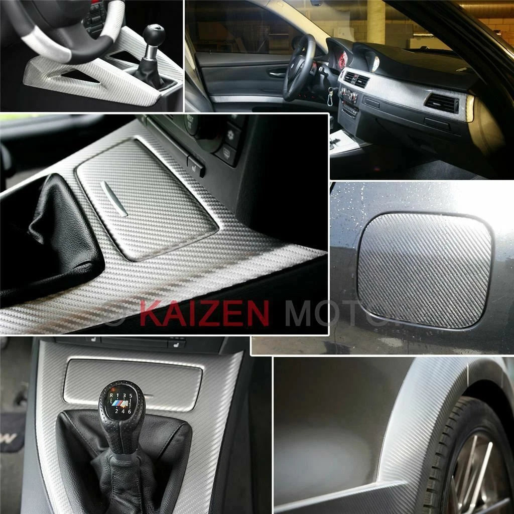3D Waterproof Carbon Fiber Vinyl Car Wrap for Universal (---)