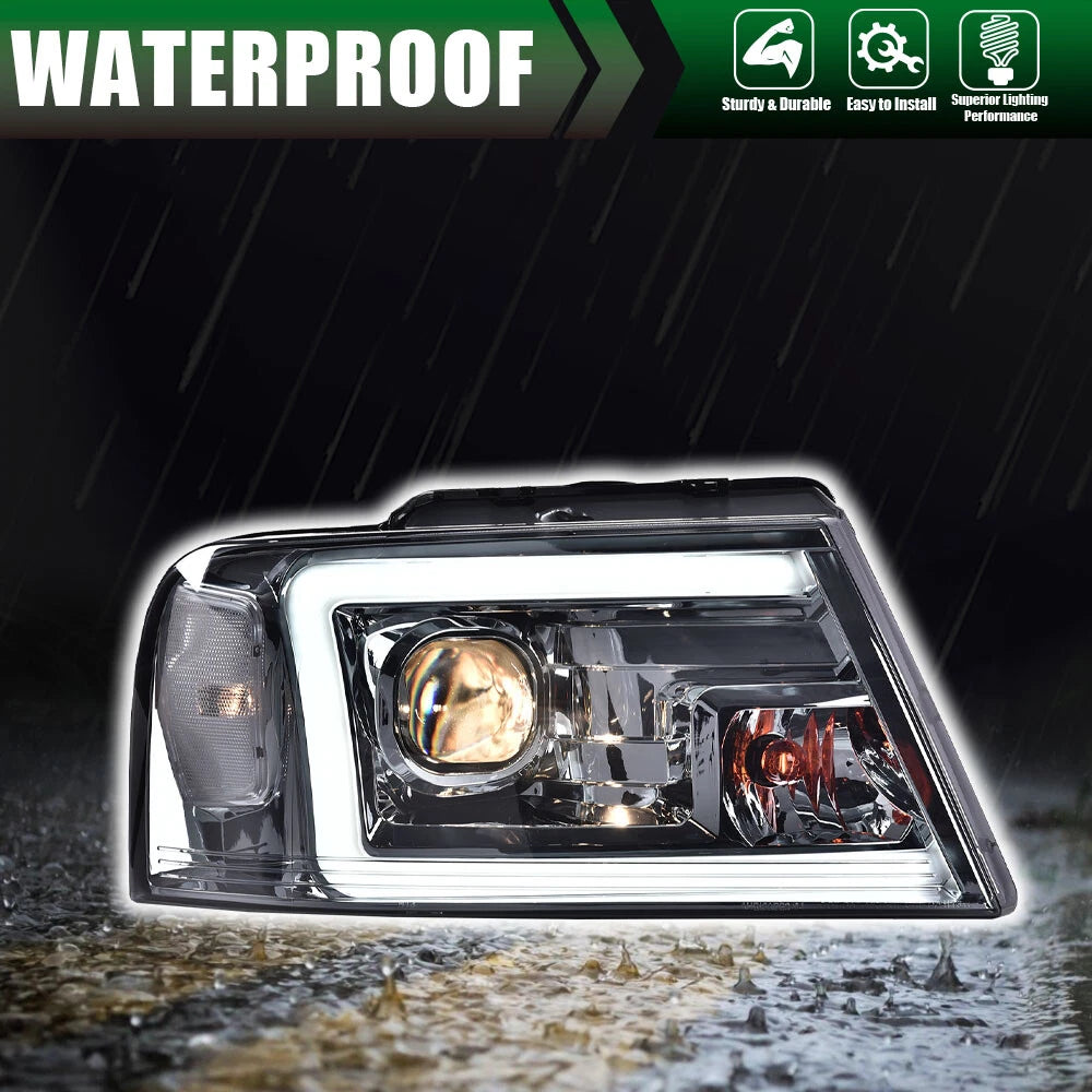 LED DRL Projector Headlights for Ford F-150, Lincoln Mark LT (2004–2008)