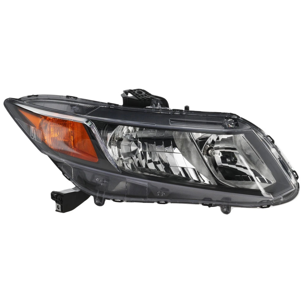 Passenger Side Headlight for Honda Civic (2012) Halogen with Bulb