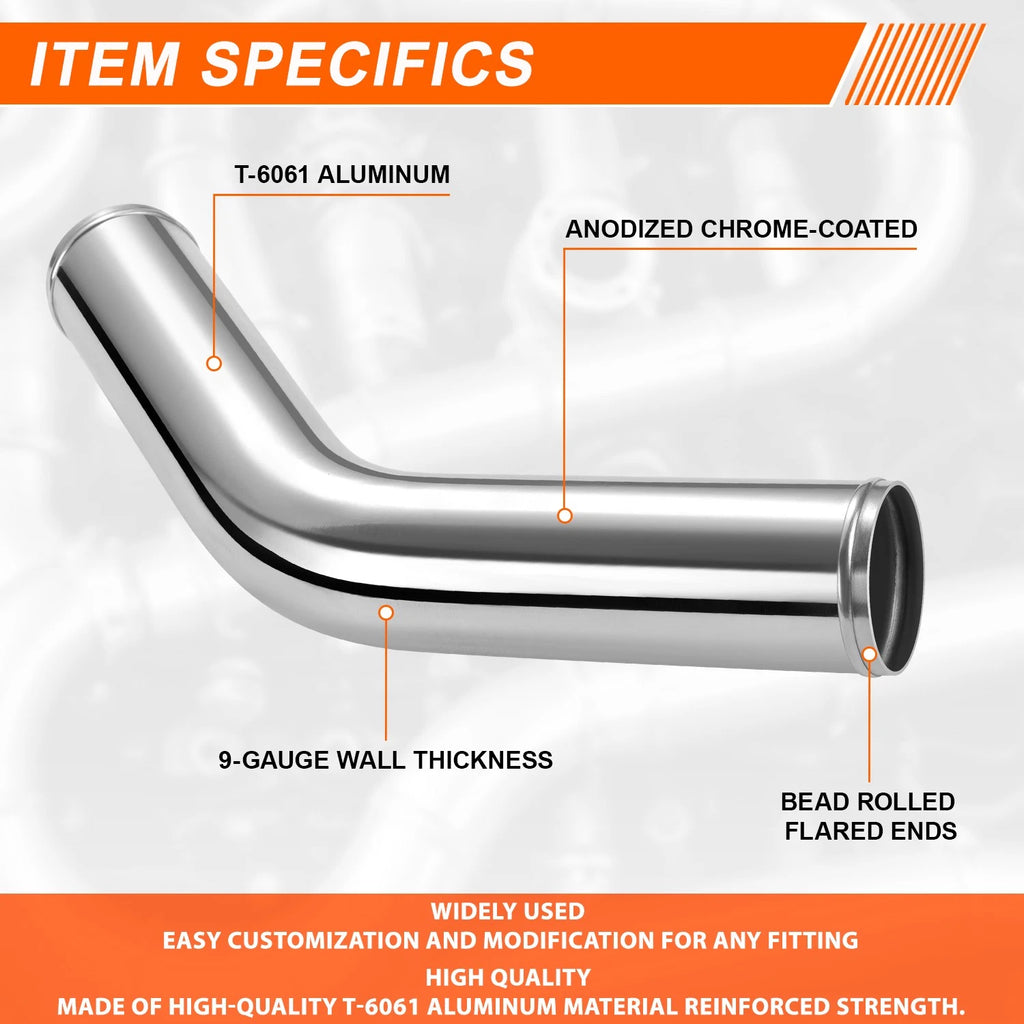 Set of 8 Exhaust Pipes Couplers 3" OD U-Bend & 45 Degree 23.65"