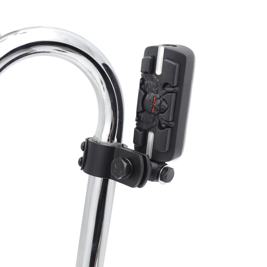 Black Grooved Zombie Wing with 1" 1.25" Foot Peg Clamp for Triumph Rocket 3 (2004–2023)
