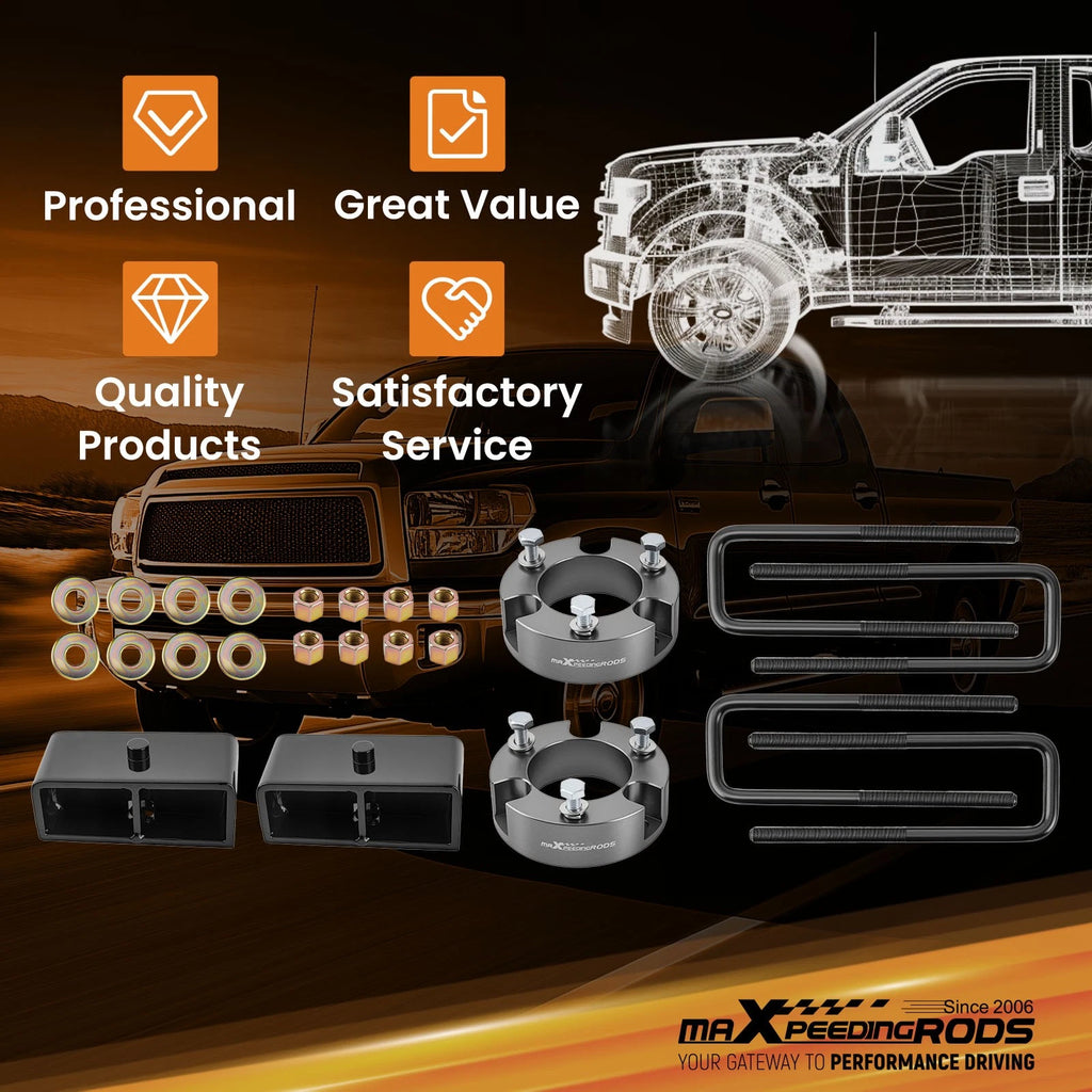 3" Front 2" Rear Lift Kit Spacers with U-Bolts for Toyota Tundra (1999–2006)