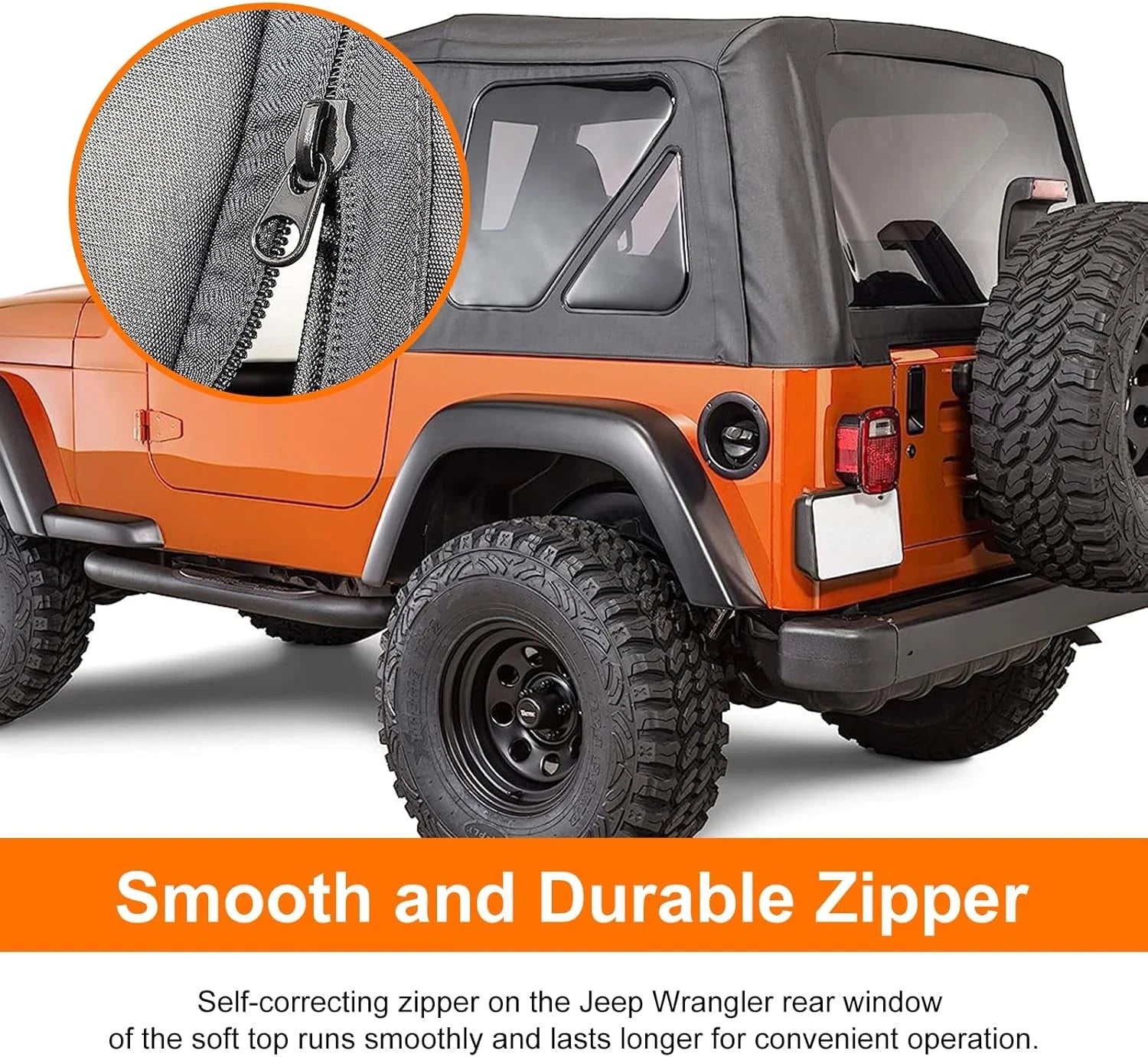 Premium Rear Soft Top + Upper Skins Set of 4 for Jeep Wrangler TJ (1997–2006)