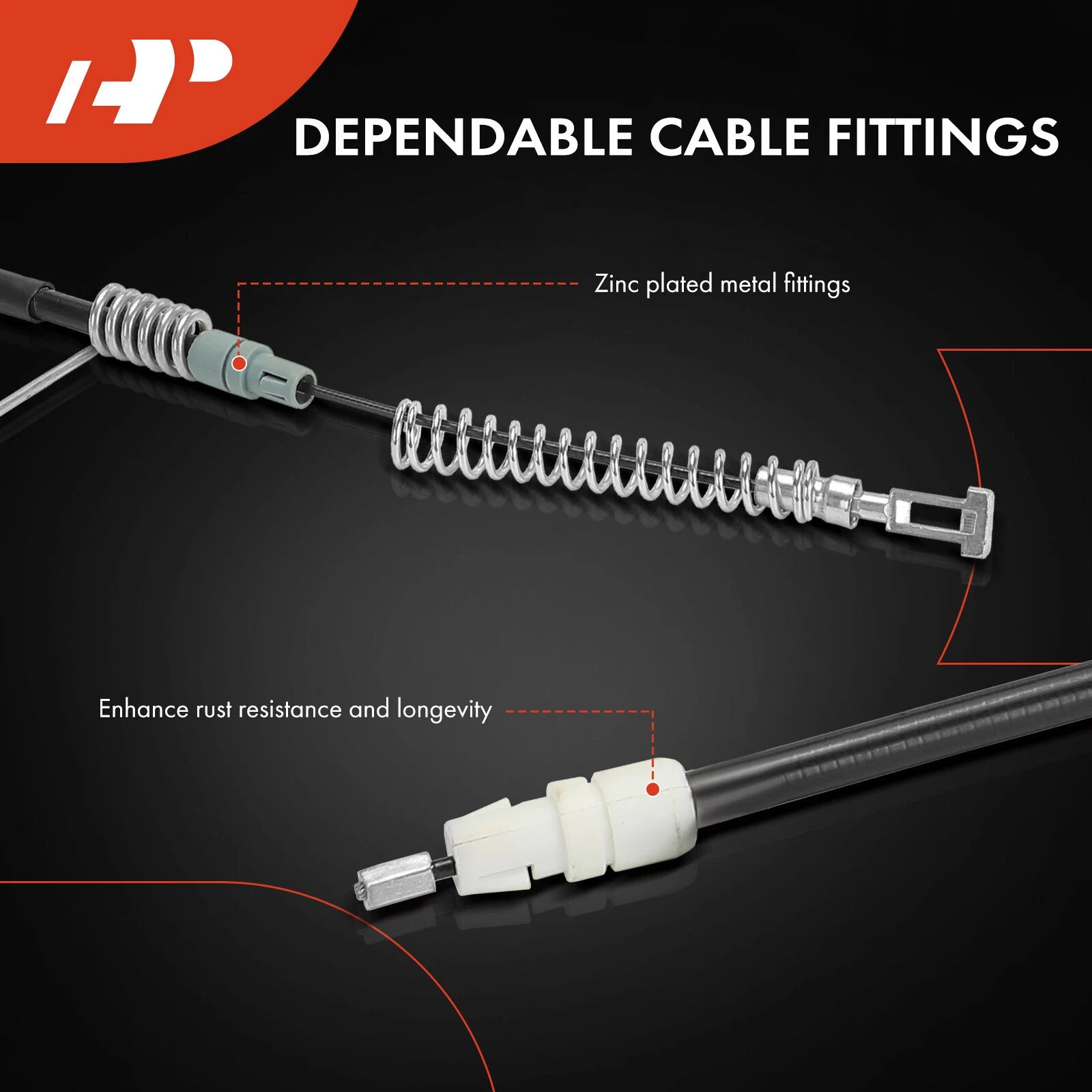 2X Rear Parking Brake Cables for Ford E-150 E-250 (2005-2006)