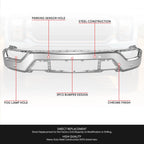 Chrome Front Bumper Face Bar for Ford F-150 (2021–2023) w/Parking Assist Sensor Holes