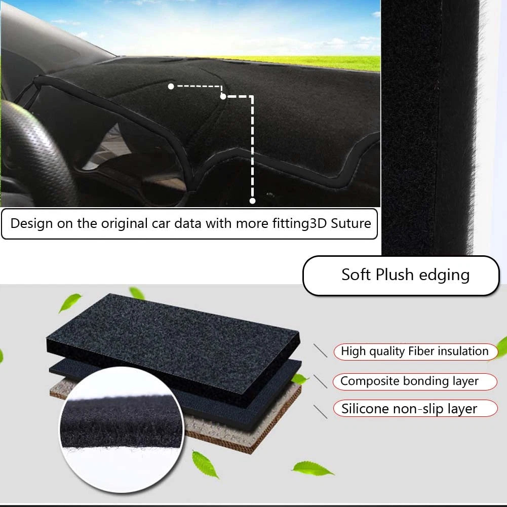 Dash Cover Mat for Ford Mustang (2015–2017) - Black