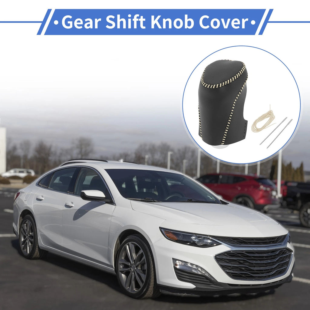 1 Pc Gear Shift Knob Cover for Chevrolet Malibu (2016–2020) Black Beige