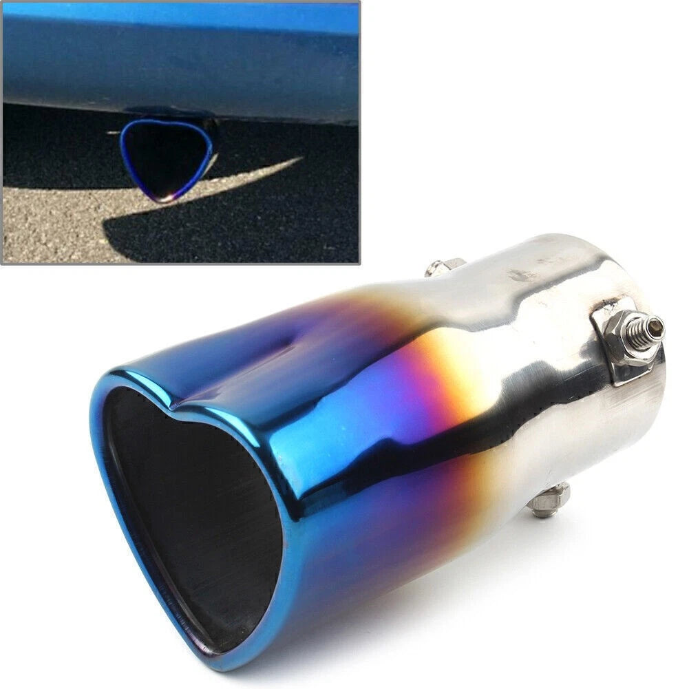 Stainless Steel Heart Shaped Exhaust Pipe Tail Muffler Tip for Universal