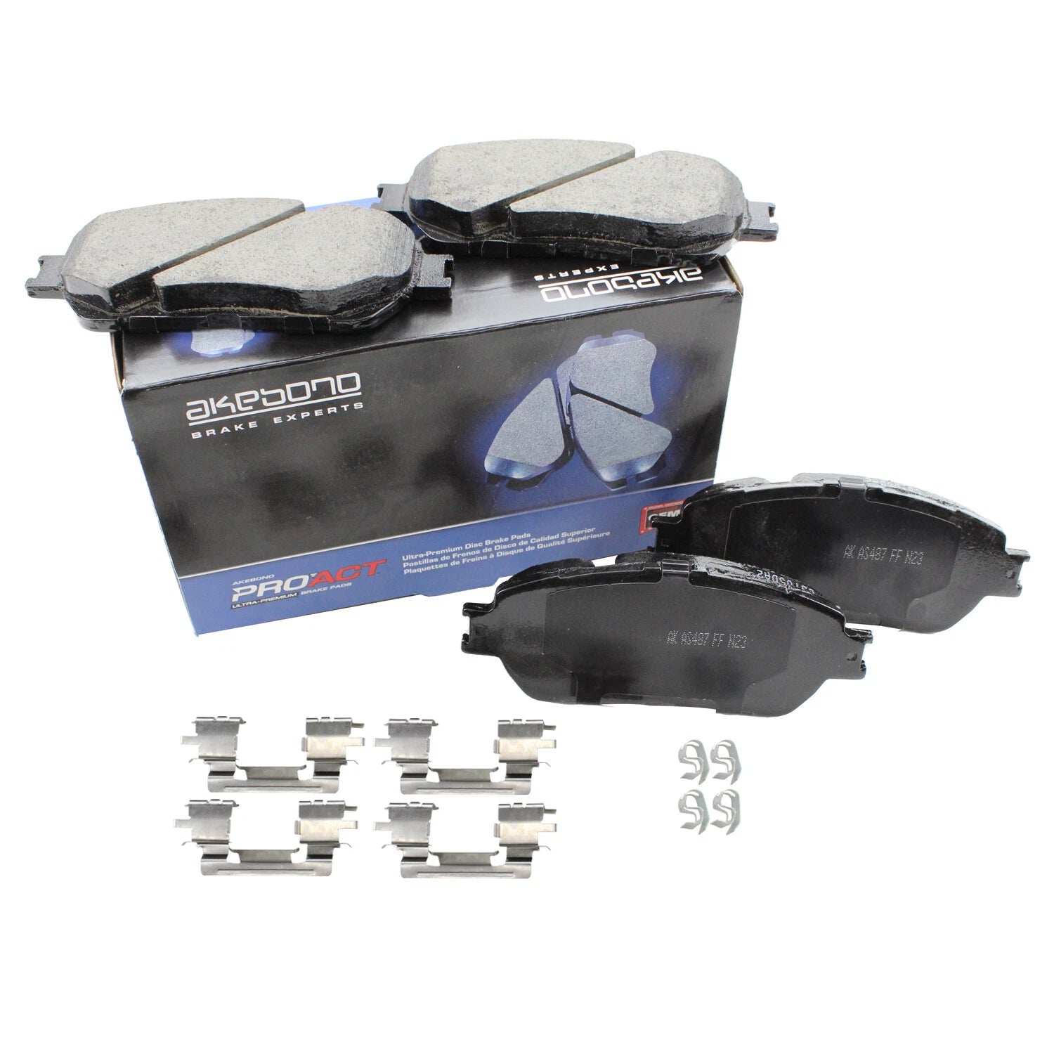 Set of 4 Akebono ProAct Front Ceramic Disc Brake Pads for Lexus ES300 ES330 (2002–2006)