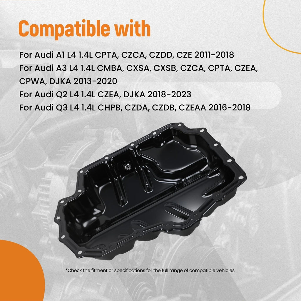Oil Pan for Audi Q2 Q3 A1 VW Tiguan Golf Jetta (2017–2023)