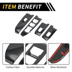 Set of 2 Carbon Fiber Pattern Front Door Window Switch Panels for Ford Maverick (2022–2024)
