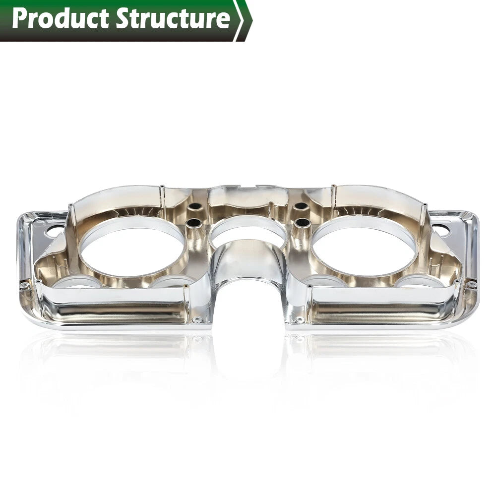 Dash Bezel for Chevy C10 Truck (1967–1972) Black/Chrome 7 Hole