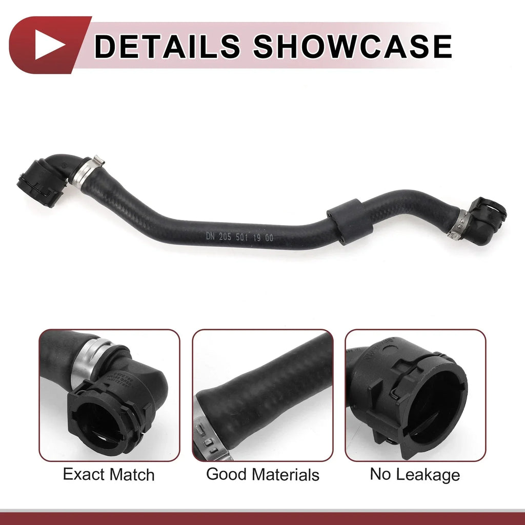 Heater Hose for Mercedes-Benz C300 2015-2018 2 x Rubber Black