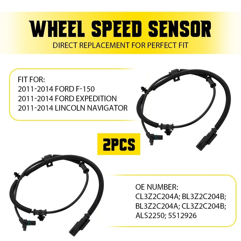 Pair Front Wheel Speed Sensor for Ford F150 Expedition Lincoln Navigator (2011–2014)