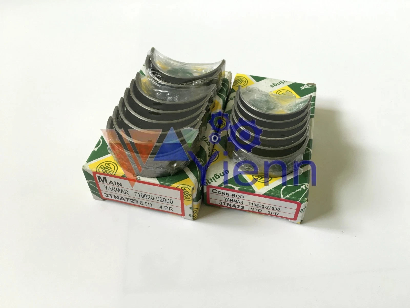 Set of 3 Crankshaft Main Connecting Bearings for Yanmar Engine (3TNE68, 3TNE68C, 3TNA68)