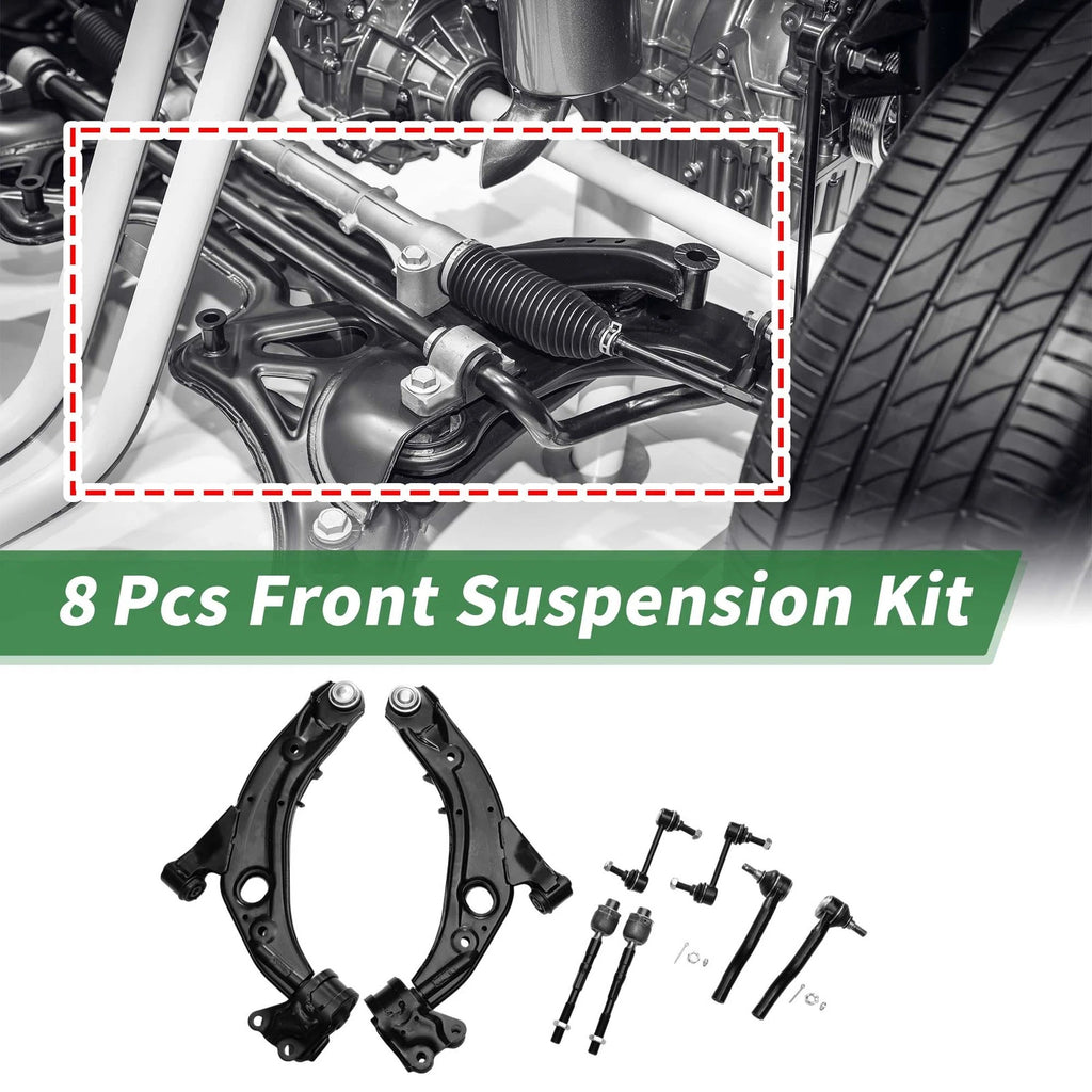 8 Pcs Front Lower Control Arms for Ford Edge (2007–2014) No.K620486/K620487/ES800473