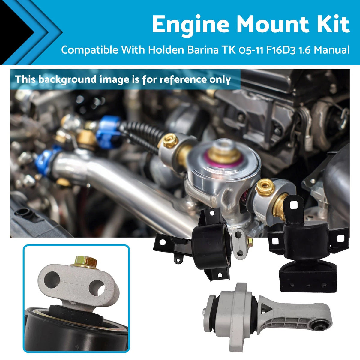 Engine Mount Kit LH RH Rear for Holden Barina TK (2005–2011) 1.6L