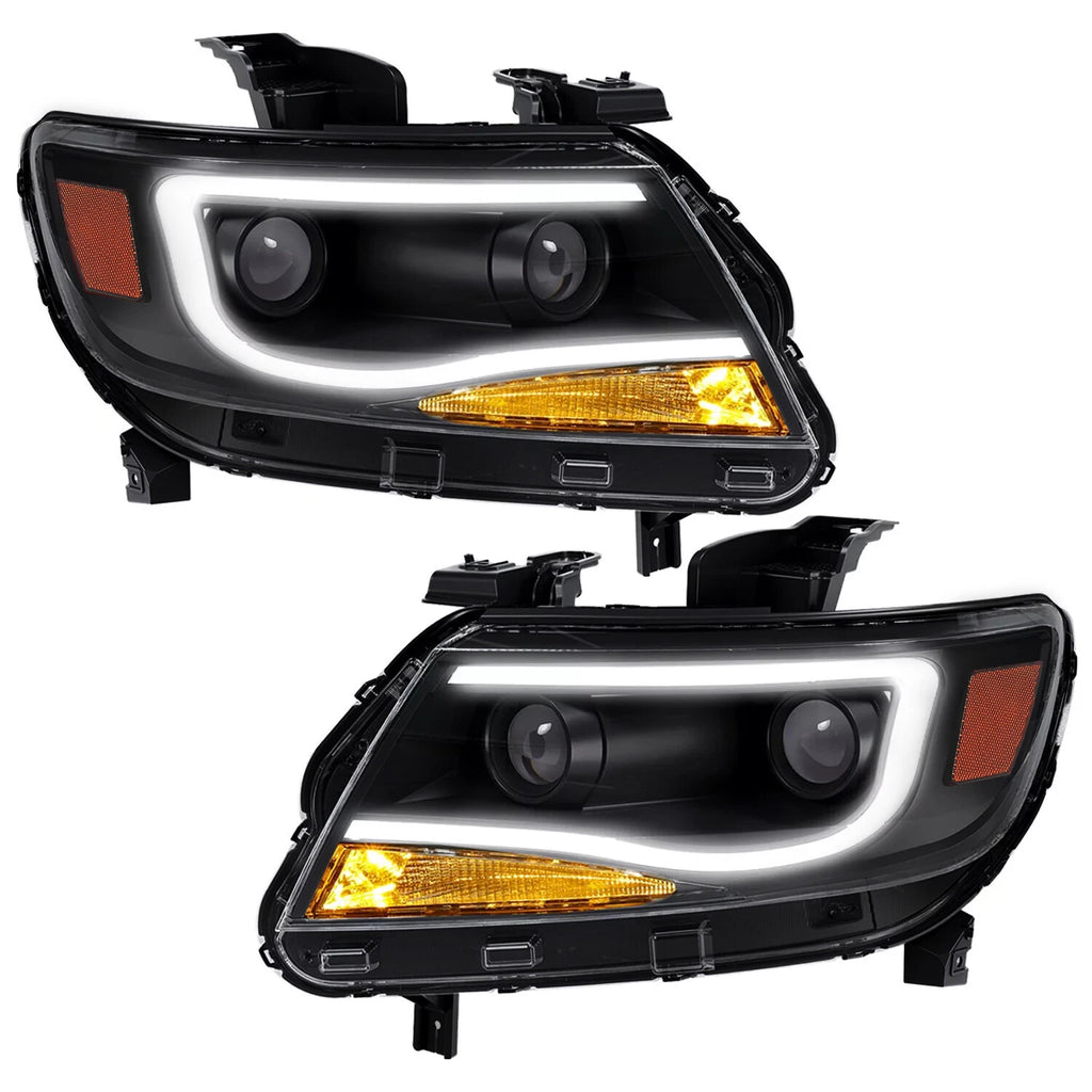 LED Tube DRL Dual Projector Headlights for Chevy Colorado (2015–2022)