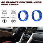 Colorful Aluminum AC Knob Ring Cover for Honda Civic (2016–2021)