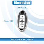 Silicone Key Fob Case Cover for Nissan Cabstar (2008–2009) Silver Tone