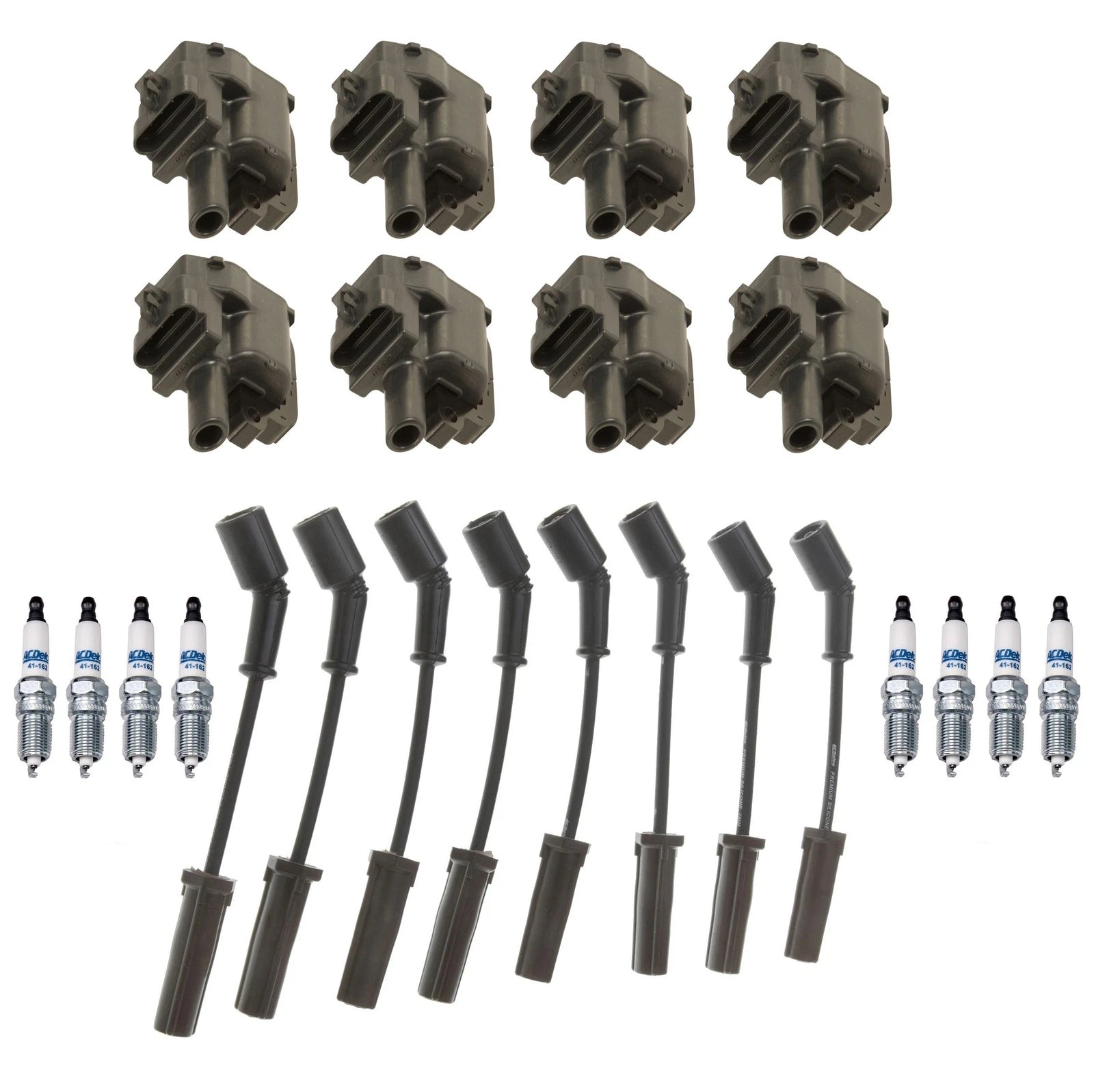 Set of 8 Ignition Wires & 8 Spark Plugs for Chevrolet Pontiac (5.7L V8)