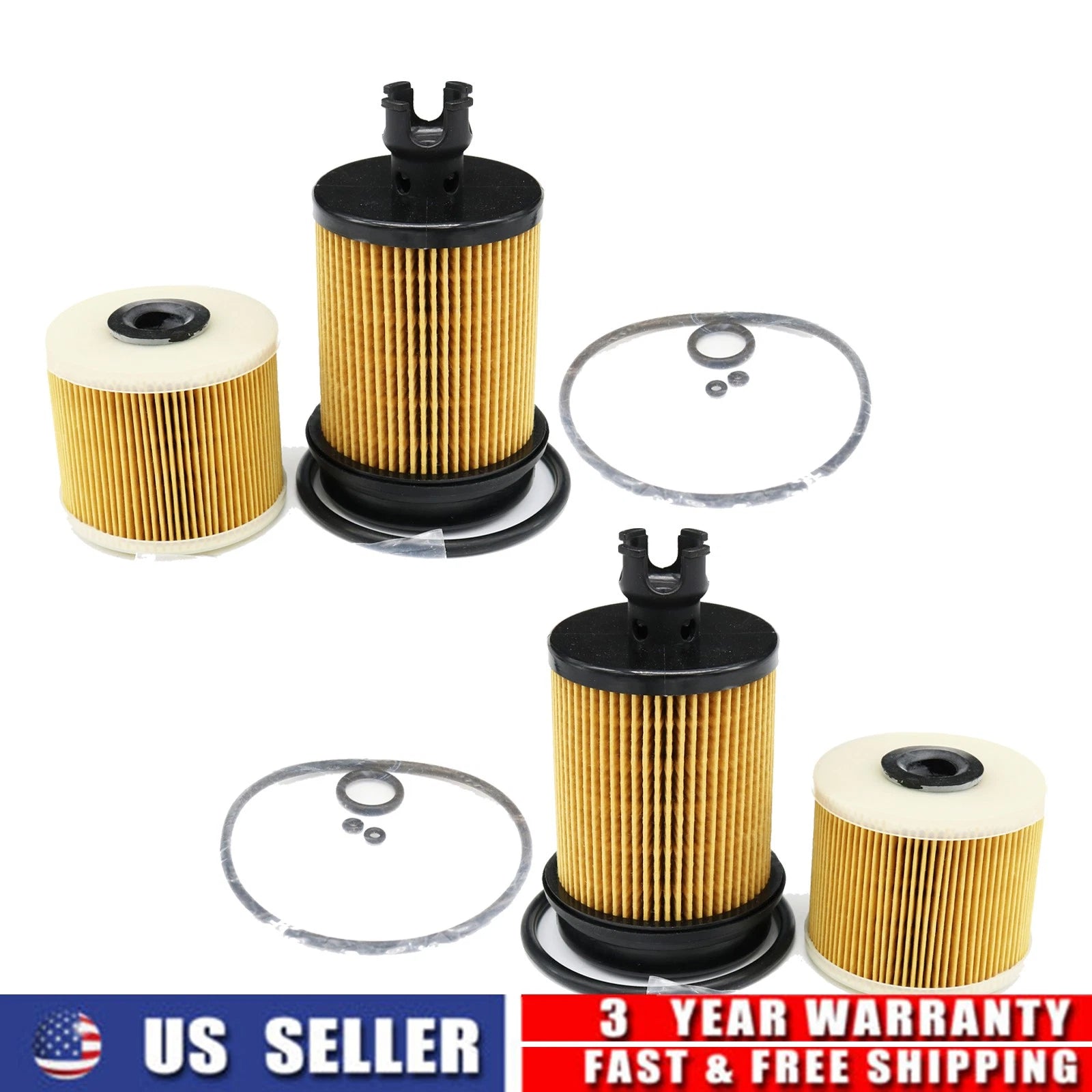 2X Fuel Filter Kit for Hino M4 M5 155 165 195 (2013–2024) 23304-78090 23304EV360