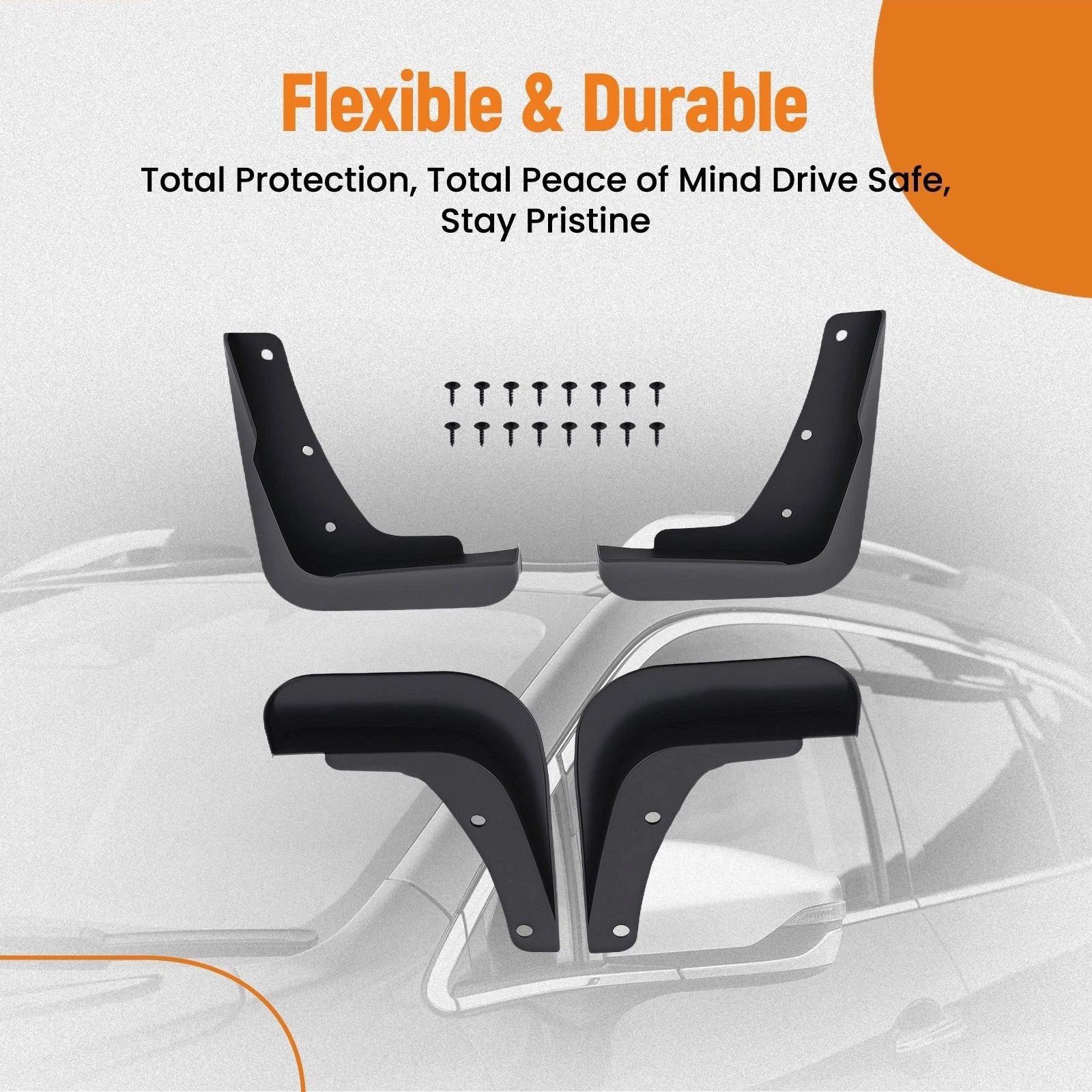 Set of 4 Mud Guards for Mitsubishi Lancer (2008–2017) DE ES Black