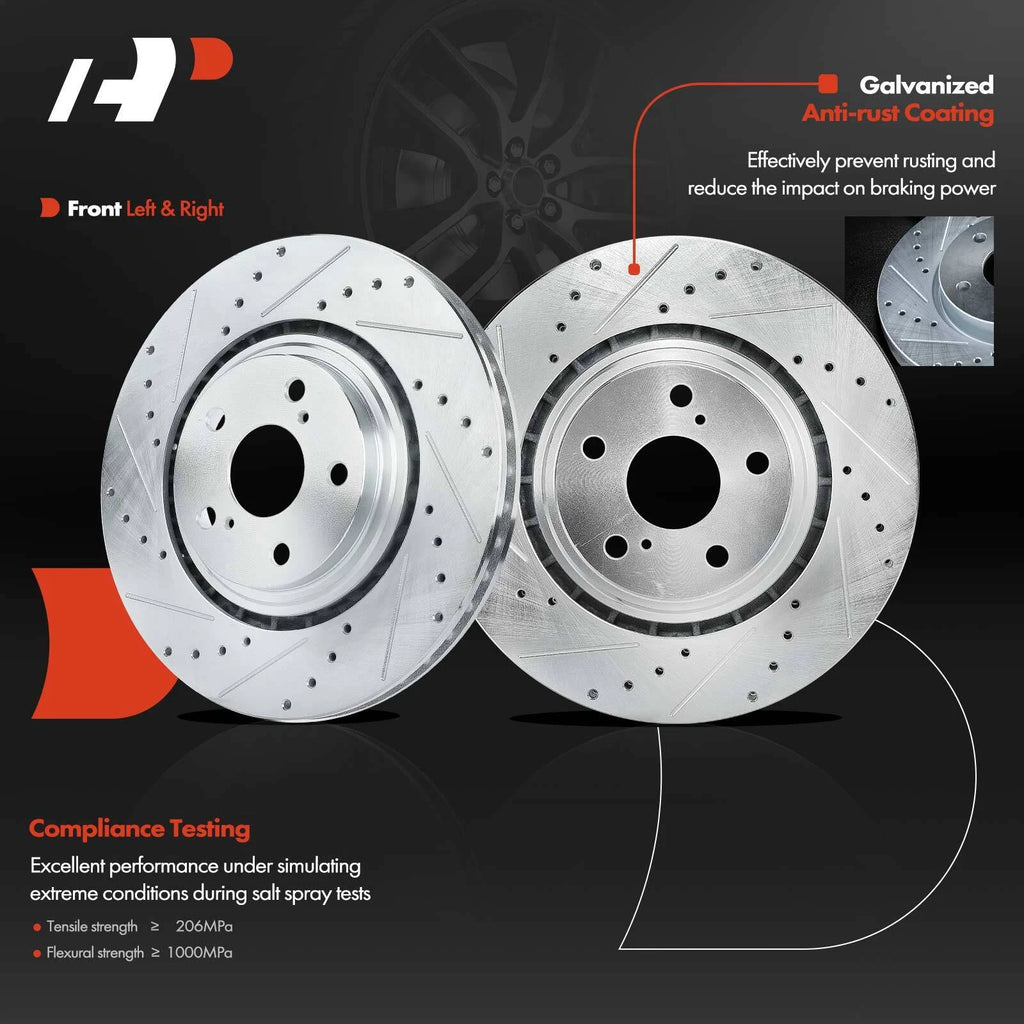 Front Drilled Brake Rotor & Pad+Caliper for Toyota Corolla Matrix (2009-2010)