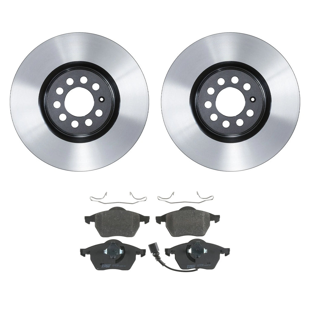 Set of 2 Wagner Front Rotors & TRW Pro Metallic Disc Brake Pads for Golf Jetta TT