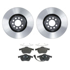 Set of 2 Wagner Front Rotors & TRW Pro Metallic Disc Brake Pads for Golf Jetta TT
