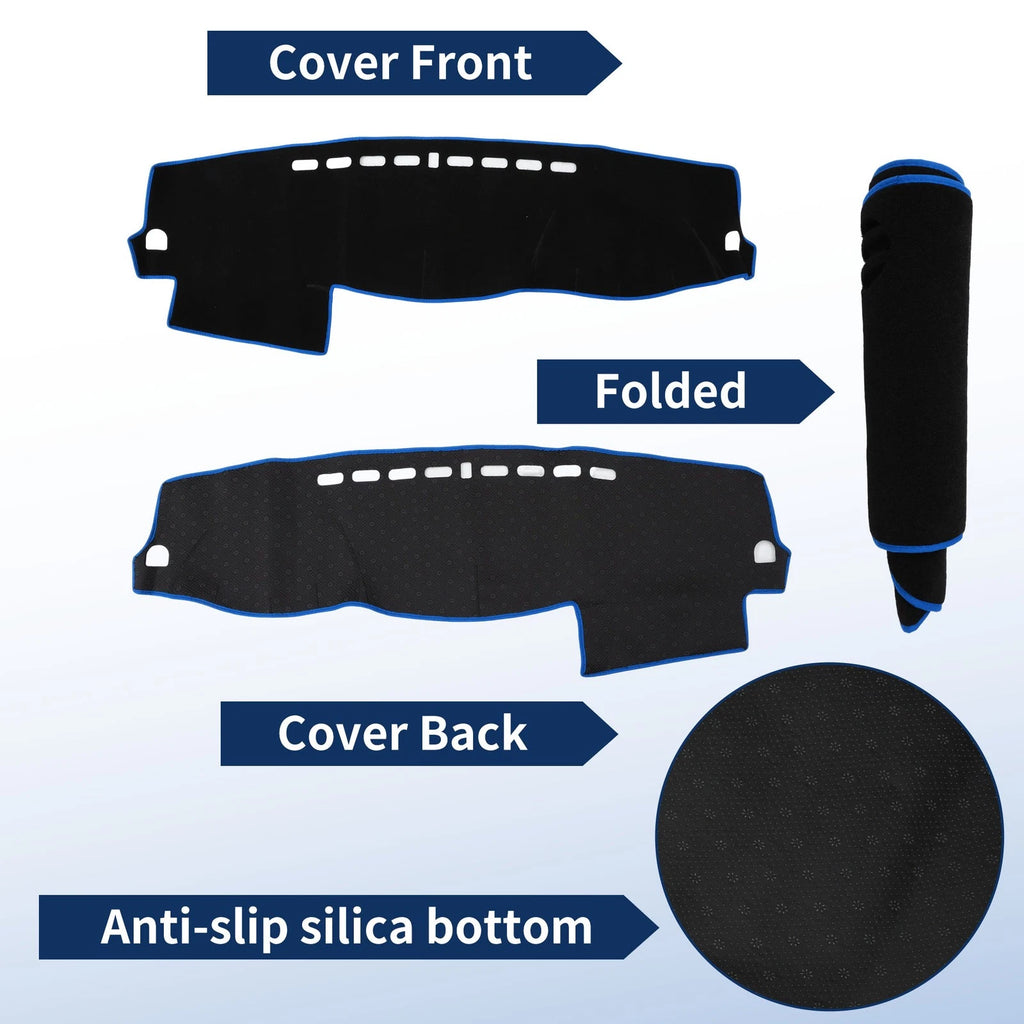 Dash Cover for Mitsubishi Shogun (2007–2019) Polyester Black Blue Edge