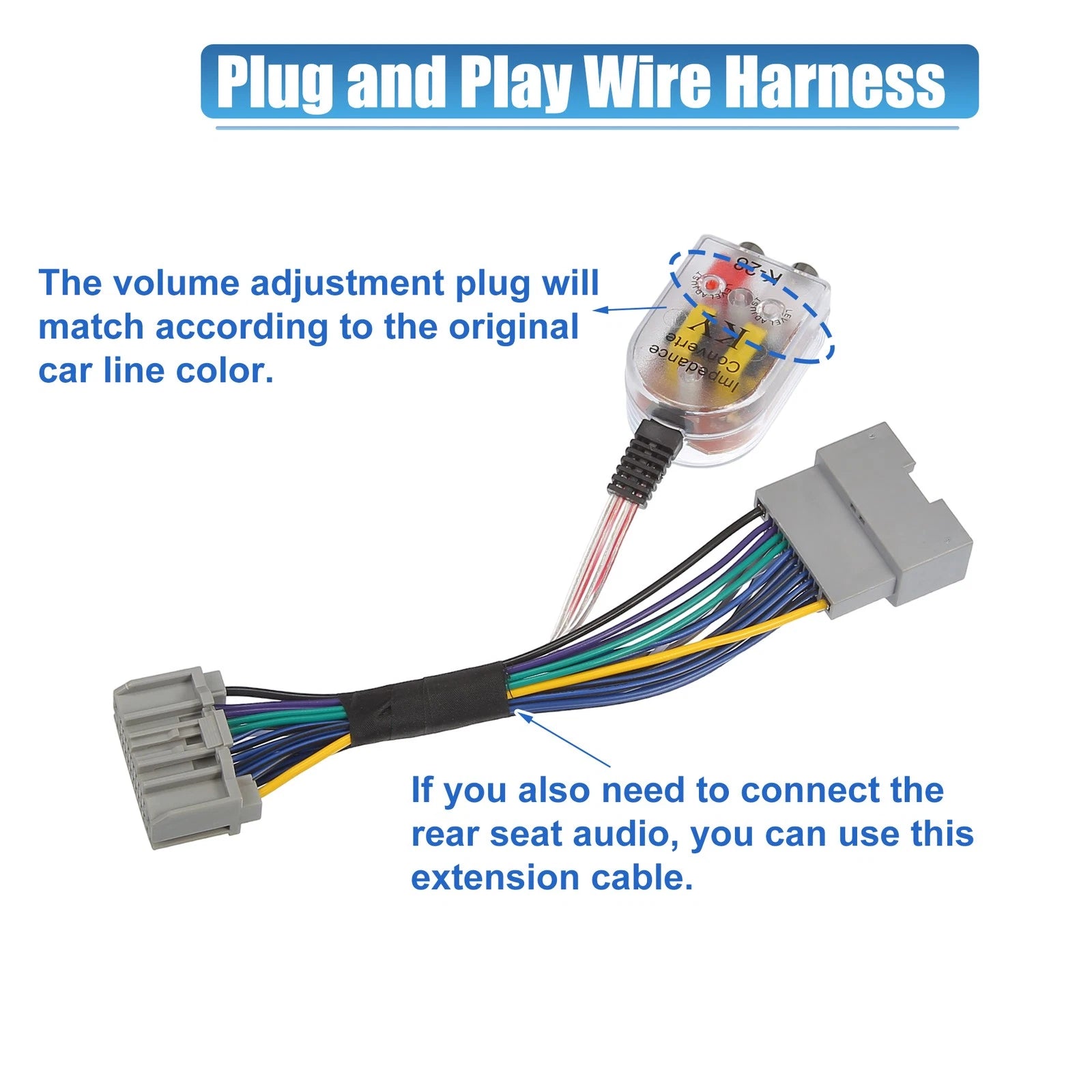 70-6522 Radio Amp Subwoofer Amplifier Plug Play Wire Harness for Mitsubishi