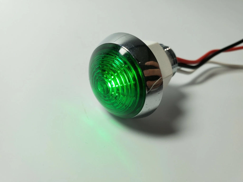 LED Marker Light Mini Moon Chrome Bezel for Pair 1.25 Inch Dual Function