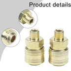 2pcs Air Tool Quick Coupling Brass with 1/4 Inch Male Thread for BSP Connection