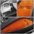 Pair of Black/Amber Signal Headlight Lamps for Chevy Trailblazer (2002–2009)