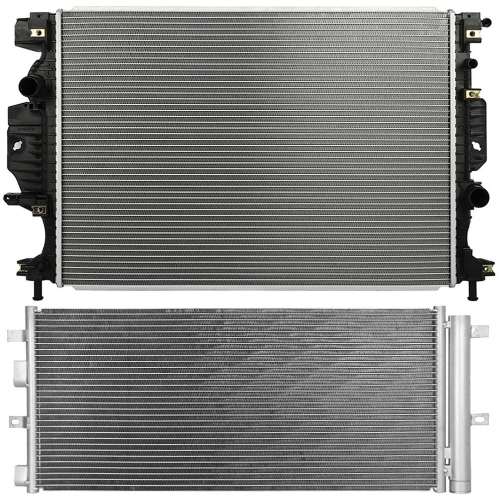Cooling Kit: Aluminum Radiator & AC Condenser for Lincoln MKZ, Ford Fusion (2013–2017)