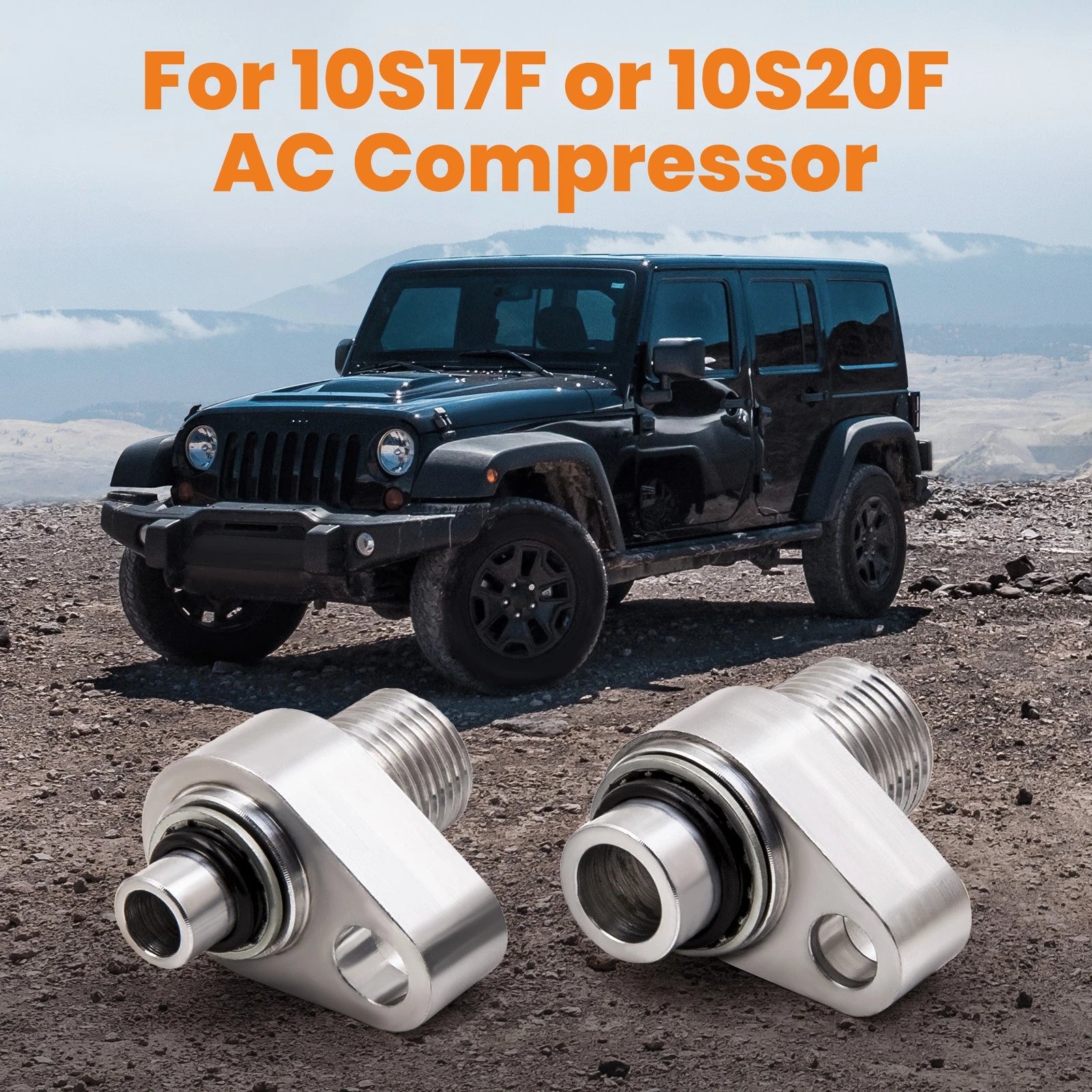 A/C Compressor Adapter Fittings Set for LS Engine Swap (10S17F, 10S20F)