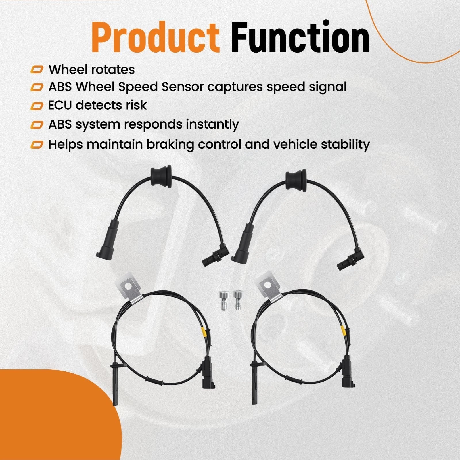Set of 4 ABS Wheel Speed Sensors for Chevrolet Equinox (2010–2017)