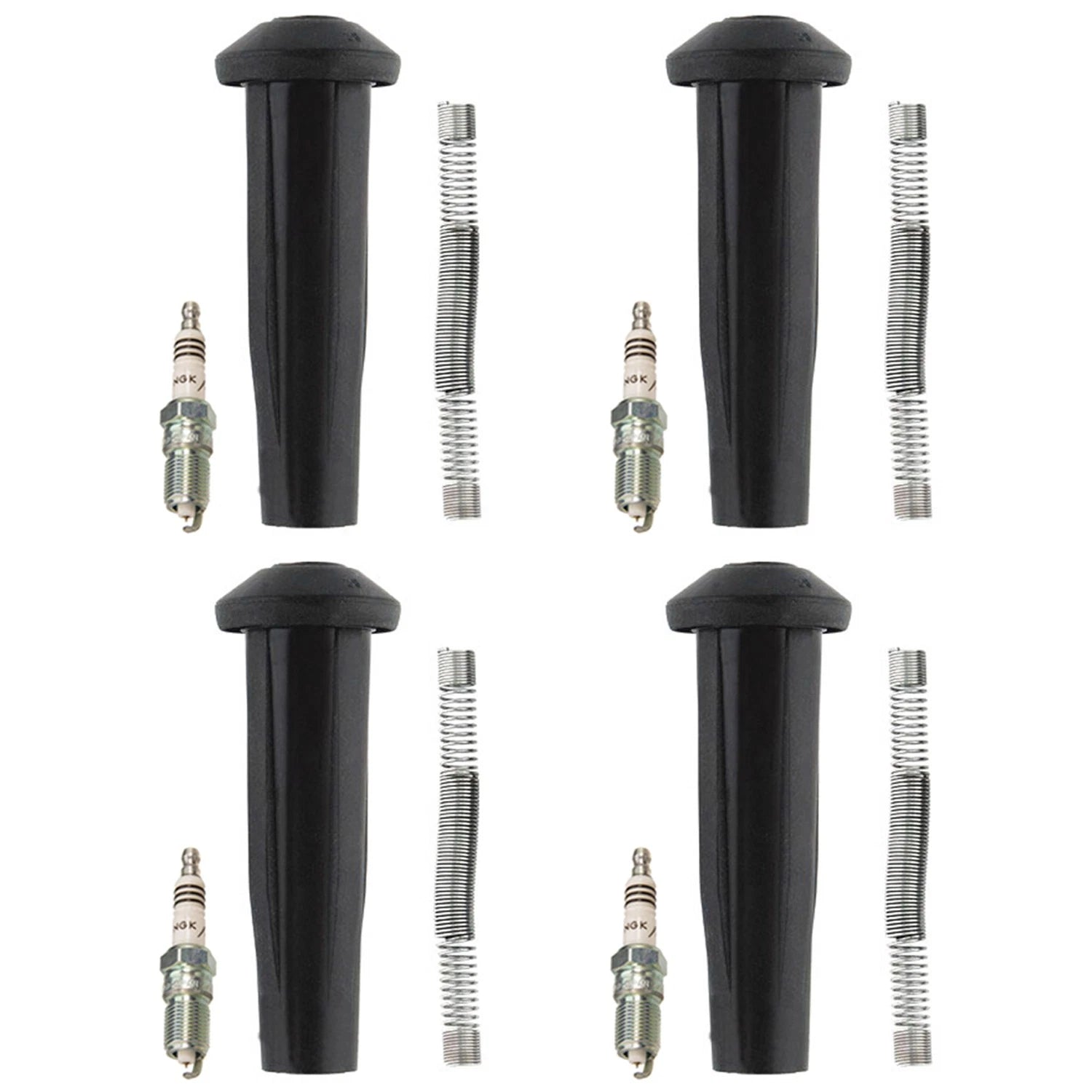 Set of 4 NGK Iridium IX Spark Plugs & Denso Coil Boots for Escape Mariner Tribute (L4)
