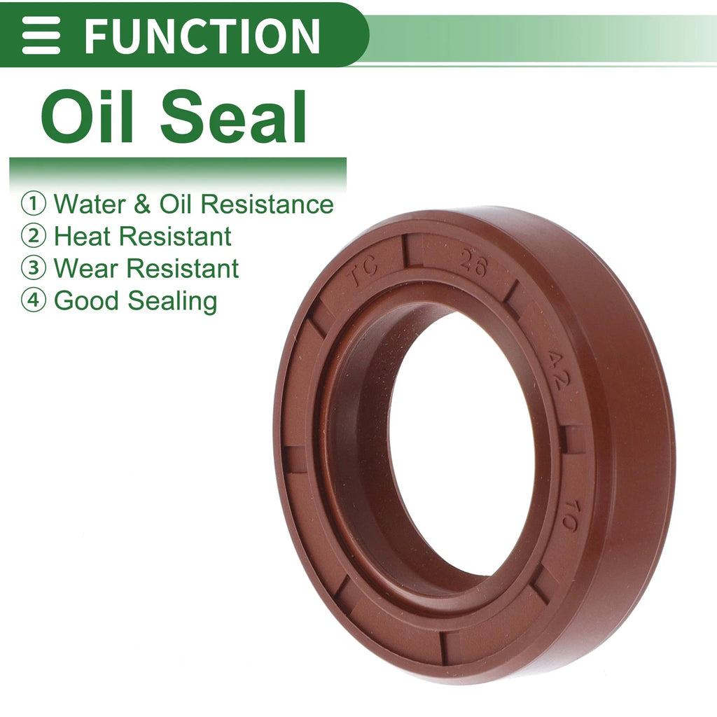 Set of 5 Oil Seal Rotary Shaft Seal FKM Rubber 26x42x10mm