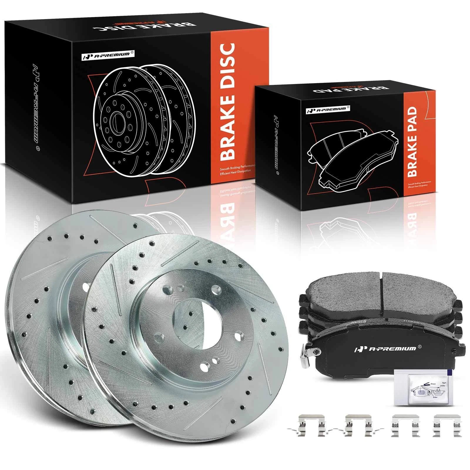 Front Drilled Brake Rotors & Ceramic Pads for Nissan Maxima (2000–2001)