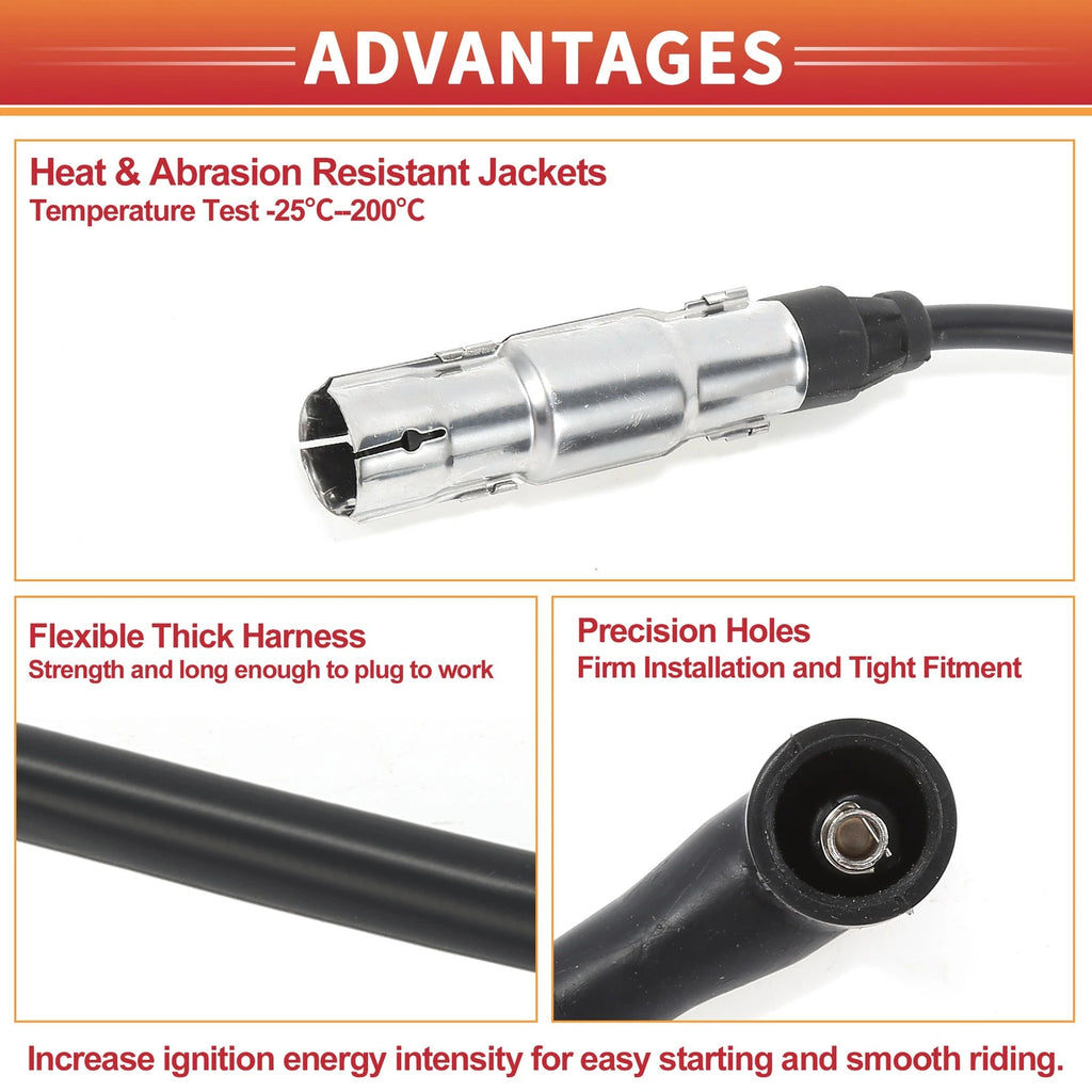Set of 4 Spark Plug Wire Ignition Coil Cables No. 06A905409A for Audi A3 (1996–2003)