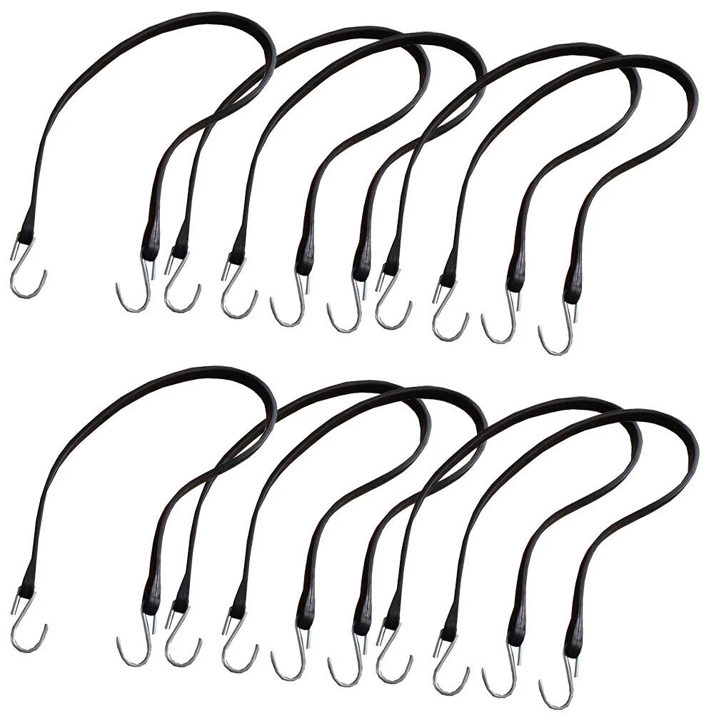 Set of 10 Bungee Cord Strap Tie Down for Flatbeds Vans Caravans