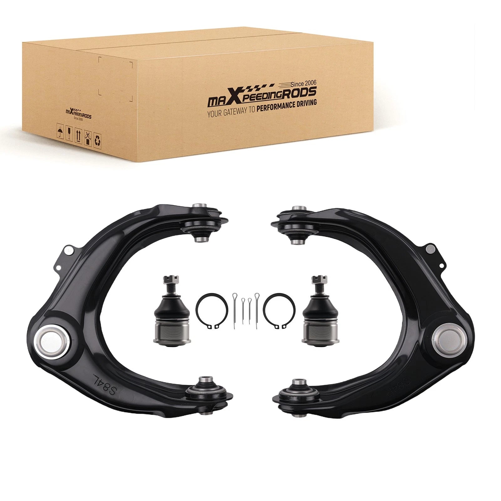 4pc Front Upper Control Arms & Lower Ball Joints for Honda Accord (1998–2002)
