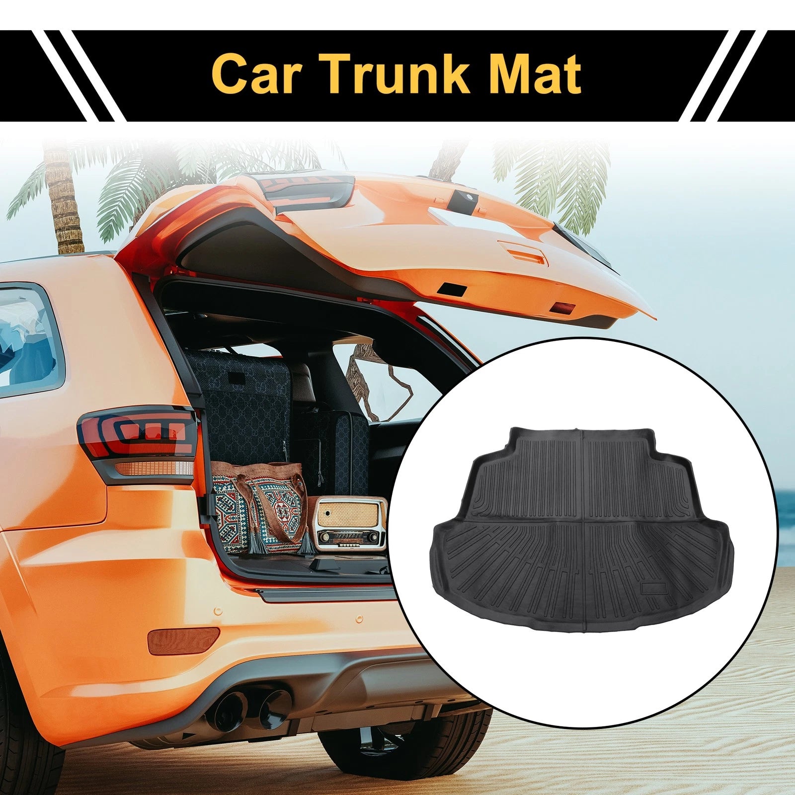 Cargo Liner Rear Trunk Mat for Toyota Corolla (2014–2019) TPE Stripe Pattern