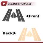 Set of 6 Door Pillar Window Trim for Audi Q5 (2012–2017) Carbon Fiber Black