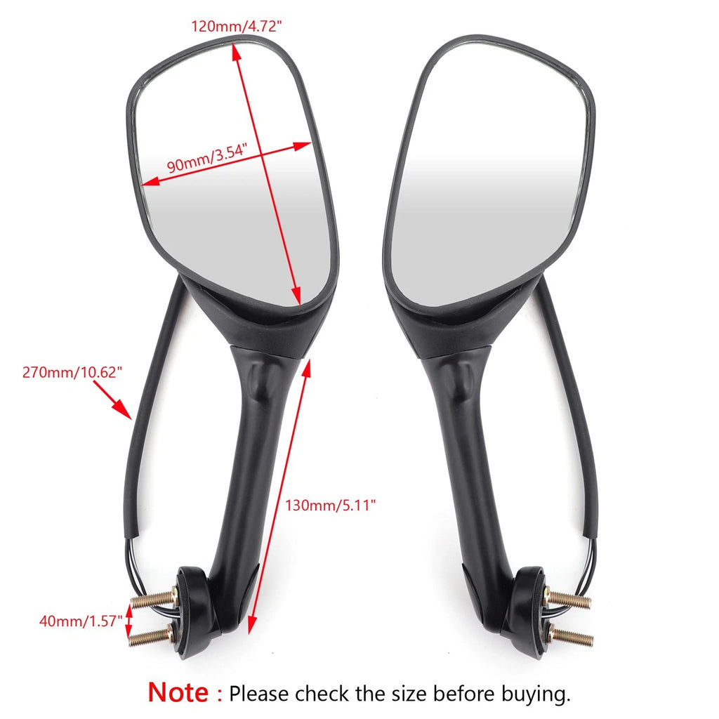 Rearview Side Mirrors w/Turn Signals for Suzuki GSXR600 GSX-R750 GSXR1000 (2002–2015)