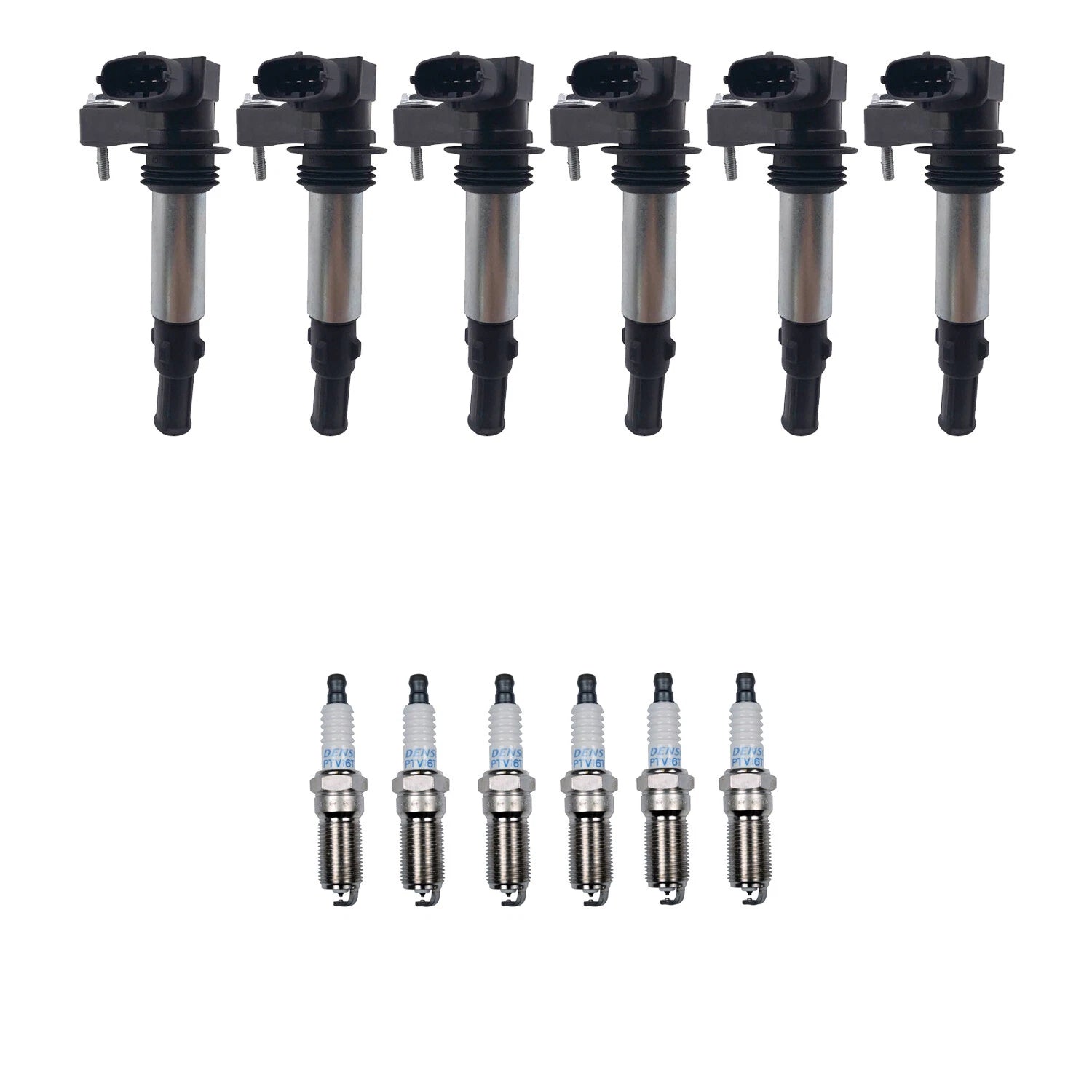 Set of 6 Ignition Coils & Denso Spark Plugs for Acadia Traverse
