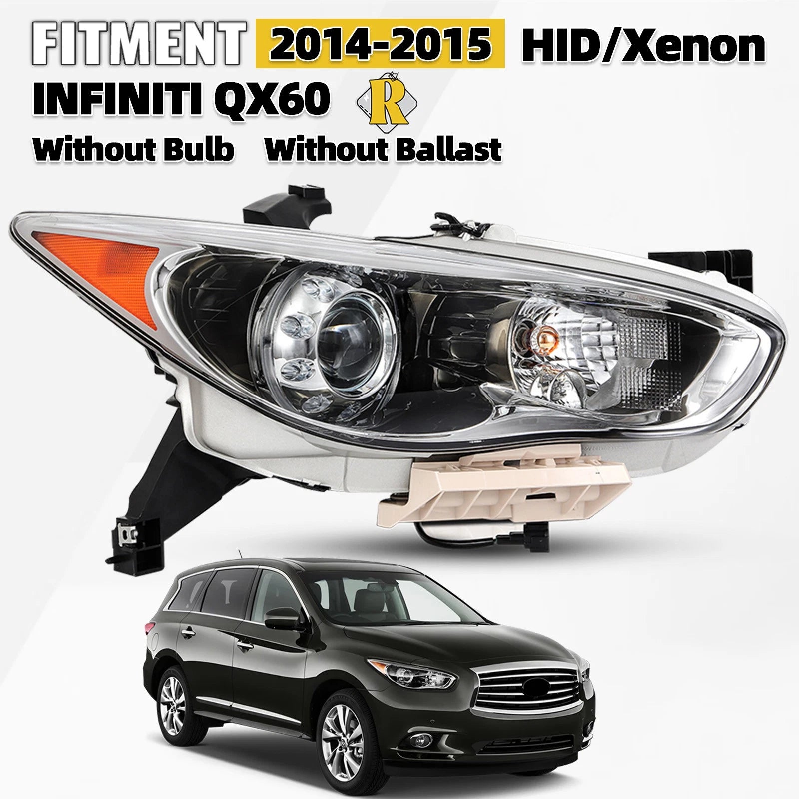 HID Xenon Projector Headlight for Infiniti QX60/JX35 (2013–2015)