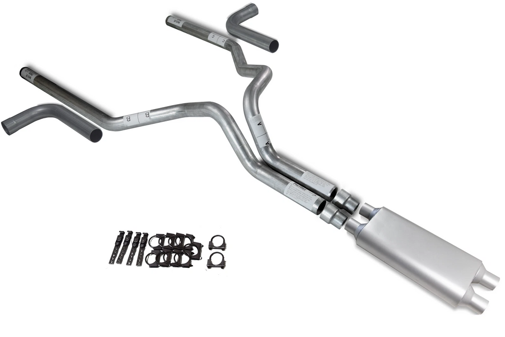3" Dual Exhaust for Chevy GMC 2500 (2000–2006) - Dual Inlet, Side Exit